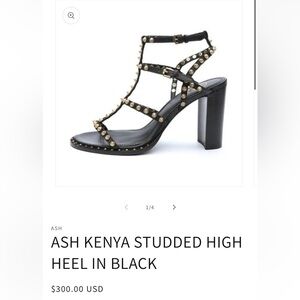 ASH Kenya Studded High Heel in Black